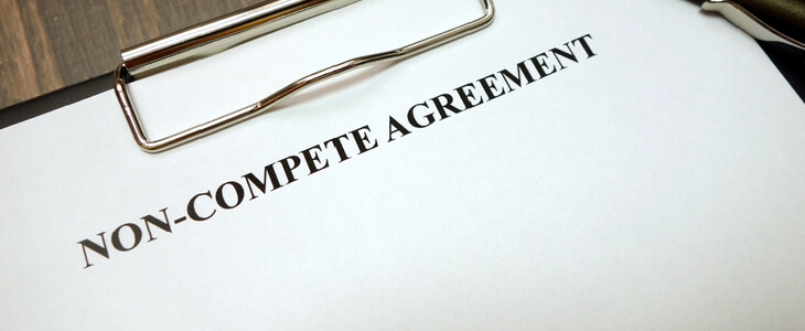 document with black text that reads non compete agreement
