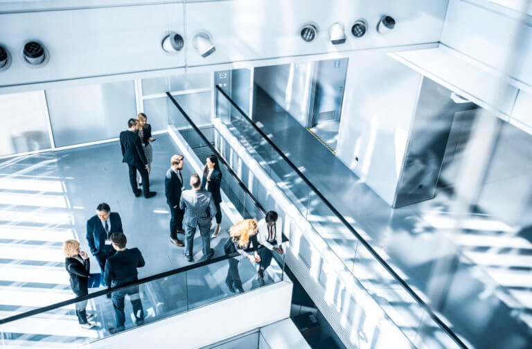 Office workers in a building